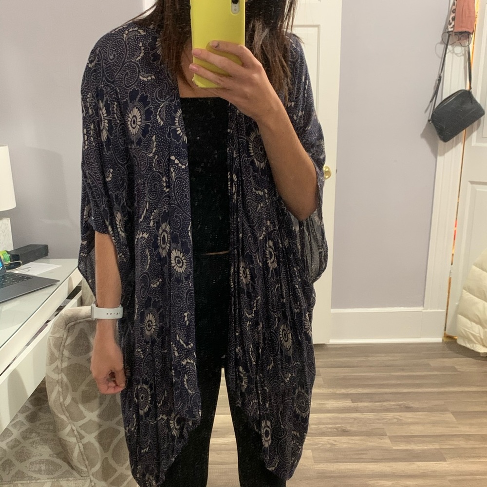 Loft Lightweight Navy kimono